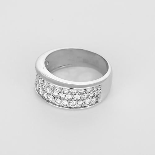 Bague 56 Bague bandeau en or gris et diamants - 1.30 carat environ 58 Facettes DV26878-6