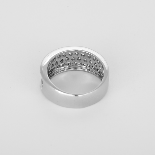 Bague 56 Bague bandeau en or gris et diamants - 1.30 carat environ 58 Facettes DV26878-6