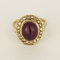 Bague 54 Bague en or jaune et or gris, rubis cabochon et diamants 58 Facettes DV32363-6