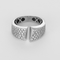 Bague 49 Bague moderniste en or gris et pavages petits diamants 58 Facettes DV35663-2