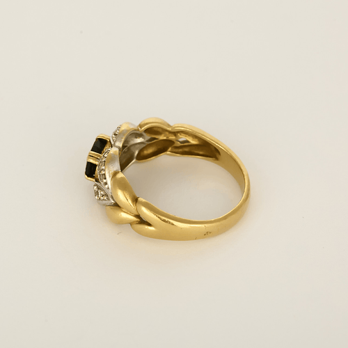 Bague 58 Bague en Or jaune, saphir et diamants 58 Facettes DV35829-1