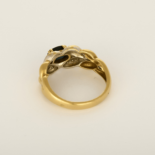 Bague 58 Bague en Or jaune, saphir et diamants 58 Facettes DV35829-1