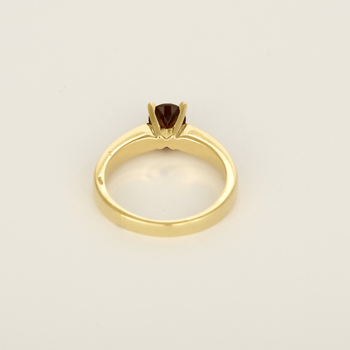 Bague 50 Bague en Or jaune 14k Grenat et Diamants 58 Facettes DV34766-1