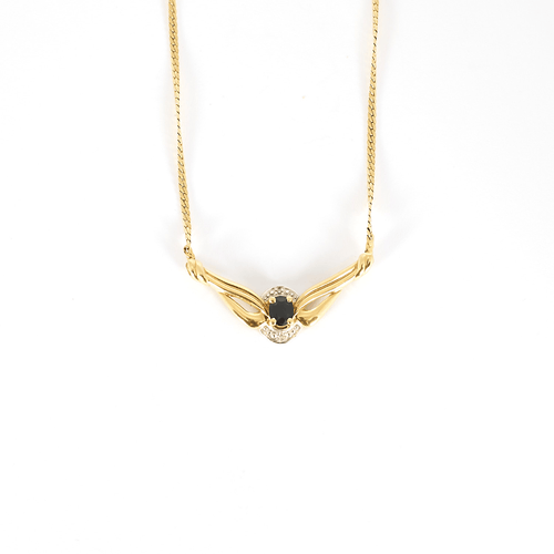 Collier Collier en Or blanc 18k (750 millièmes) et Or jaune 18k (750 millièmes) et Saphir 58 Facettes DV35743-2
