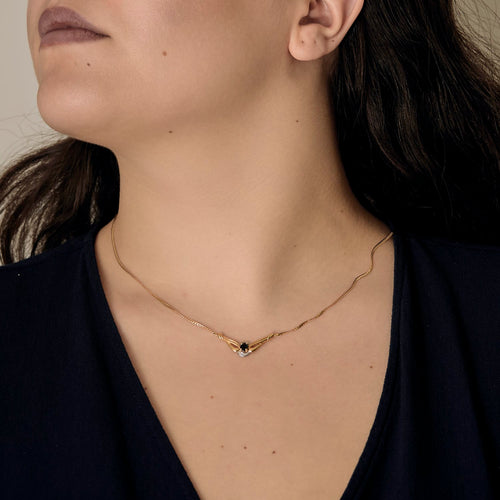 Collier Collier en Or blanc 18k (750 millièmes) et Or jaune 18k (750 millièmes) et Saphir 58 Facettes DV35743-2