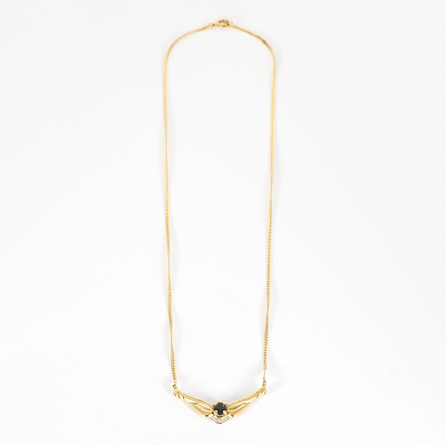 Collier Collier en Or blanc 18k (750 millièmes) et Or jaune 18k (750 millièmes) et Saphir 58 Facettes DV35743-2