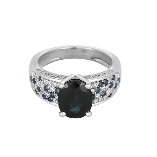 Bague 53 MAUBOUSSIN - Saphir d'amour - Bague en or blanc, saphirs : 3,20 carats au total et diamants : 0,50 carat 58 Facettes DV35946-1