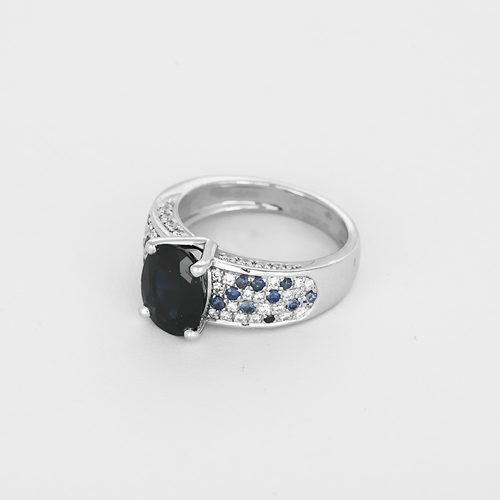 Bague 53 MAUBOUSSIN - Saphir d'amour - Bague en or blanc, saphirs : 3,20 carats au total et diamants : 0,50 carat 58 Facettes DV35946-1