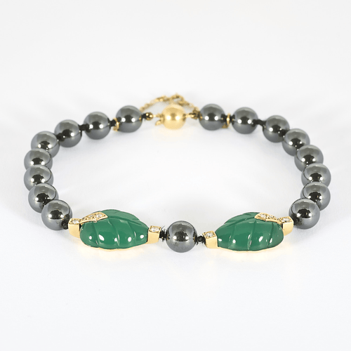 Bracelet CARTIER - Patiala - Bracelet or jaune, diamants, hématite et chrysoprase 58 Facettes DV35772-2