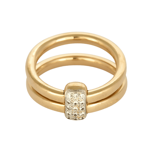 Bague 51 POMELLATO - Bague en or rose et or blanc et diamant 58 Facettes DV33528-2
