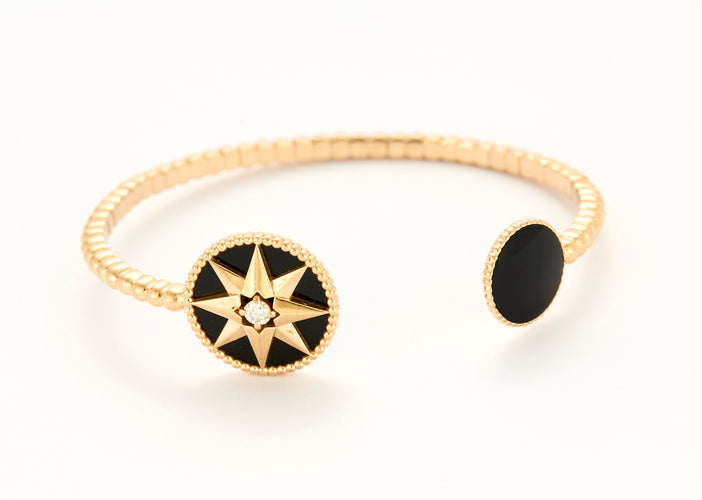 Bracelet Dior Bracelet DIOR - Bracelet Rose des vents en or jaune, onyx et diamants 58 Facettes DV22629-1