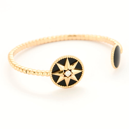 Bracelet Dior Bracelet DIOR - Bracelet Rose des vents en or jaune, onyx et diamants 58 Facettes DV22629-1