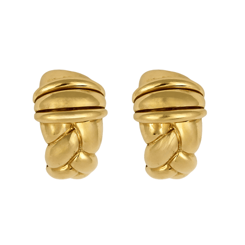 Boucles d'oreilles OJ Perrin - Tresse - Boucles d'oreilles en or jaune par André Vassort 58 Facettes DV35794-1