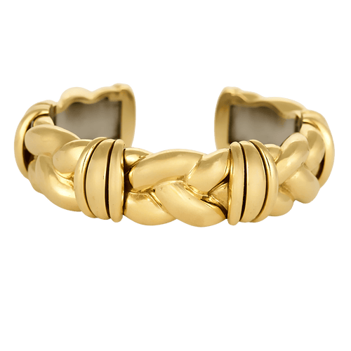 Bracelet OJ Perrin - Tresse - Bracelet jonc rigide en or jaune par André Vassort 58 Facettes DV35794-2