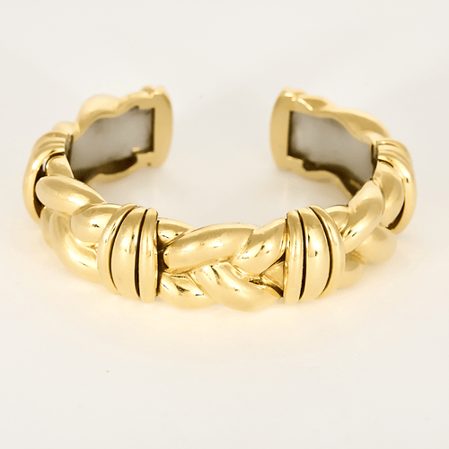 Bracelet OJ Perrin - Tresse - Bracelet jonc rigide en or jaune par André Vassort 58 Facettes DV35794-2