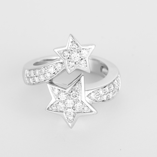 Bague 50 Chanel - Comète - Bague Toi et Moi en or blanc et diamants : 0,60 carat environ 58 Facettes DV20622-8
