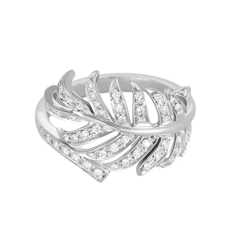 Bague 52 Chanel - Plume - Bague en or blanc et diamants : 0,30 carat 58 Facettes DV27412-3