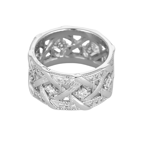 Bague 53 DIOR - My Dior- Bague bandeau en or blanc et diamants : 1 carat 58 Facettes DV0828-2
