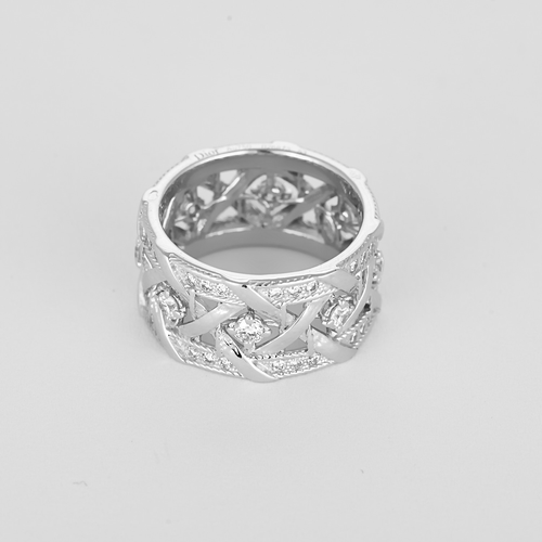 Bague 53 DIOR - My Dior- Bague bandeau en or blanc et diamants : 1 carat 58 Facettes DV0828-2
