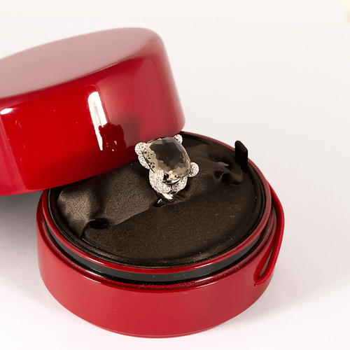 Bague 51 Pomellato - Tango - Bague en or jaune, diamants et quartz fumé 58 Facettes DV36094-1