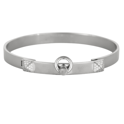 Bracelet HERMÈS - Collier de chien - Bracelet en or blanc et diamant 58 Facettes DV35141-1