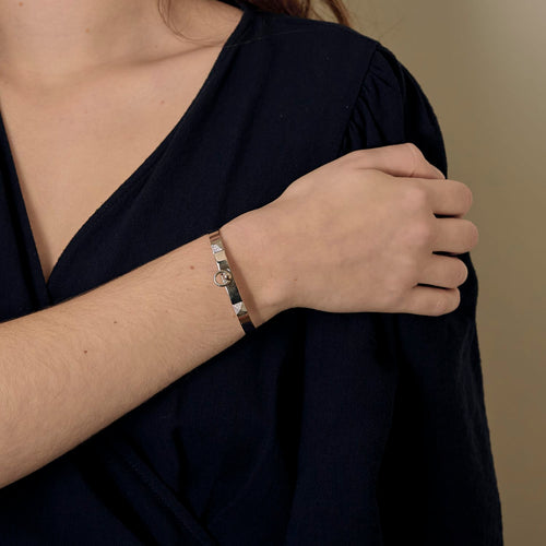 Bracelet HERMÈS - Collier de chien - Bracelet en or blanc et diamant 58 Facettes DV35141-1