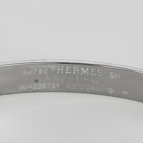 Bracelet HERMÈS - Collier de chien - Bracelet en or blanc et diamant 58 Facettes DV35141-1