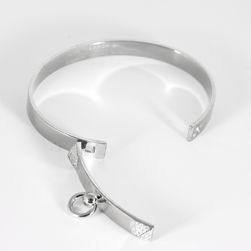 Bracelet HERMÈS - Collier de chien - Bracelet en or blanc et diamant 58 Facettes DV35141-1