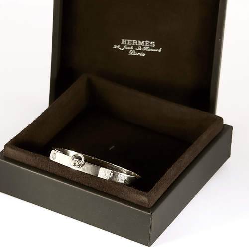 Bracelet HERMÈS - Collier de chien - Bracelet en or blanc et diamant 58 Facettes DV35141-1