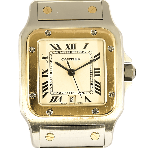 Montre Cartier Montre Santos en or jaune et acier 58 Facettes DV32715-6