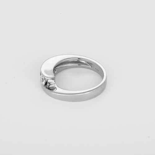 Bague 54 GAREL - Bague en Or blanc, trois diamants 0.45 carat environ. 58 Facettes DV35946-2