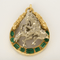 Pendentif Pendentif en or jaune et or gris à motif équestre et émeraudes 58 Facettes DV31400-2