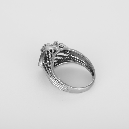 Bague 57 Bague "Fleur" en or gris et diamants 58 Facettes DV35840-1