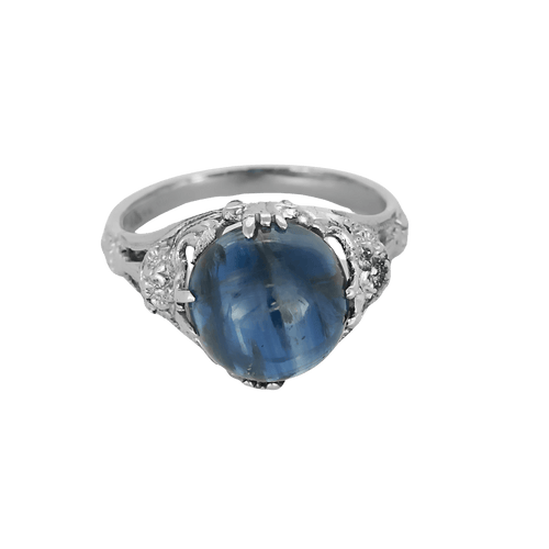 Bague 50 Élégante bague dôme en or blanc et saphir 6 carats 58 Facettes DV13401-20