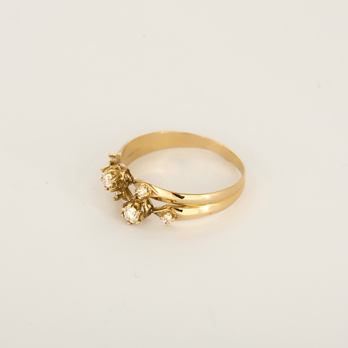 Bague 59 Bague en or jaune et diamants : 0,28 carat 58 Facettes DV25961-8