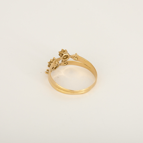 Bague 59 Bague en or jaune et diamants : 0,28 carat 58 Facettes DV25961-8
