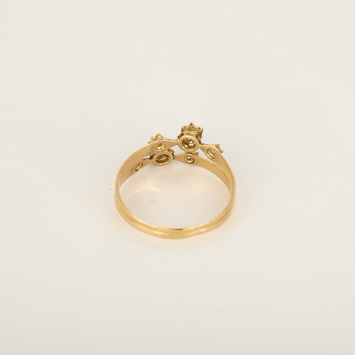 Bague 59 Bague en or jaune et diamants : 0,28 carat 58 Facettes DV25961-8