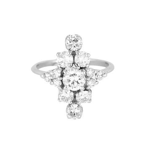 Bague 53 Bague marquise en or blanc et diamant, 1.40 carat environ 58 Facettes DV26878-7