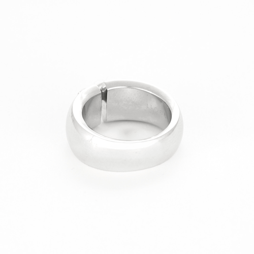 Bague 54 CHAUMET - Bague double lien en or gris et diamants 58 Facettes DV0975-6