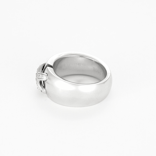 Bague 54 CHAUMET - Bague double lien en or gris et diamants 58 Facettes DV0975-6