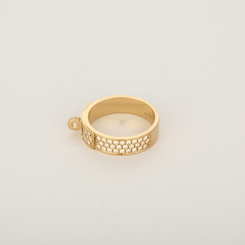 HERMÈS - Kelly - Bague en or rose et diamant