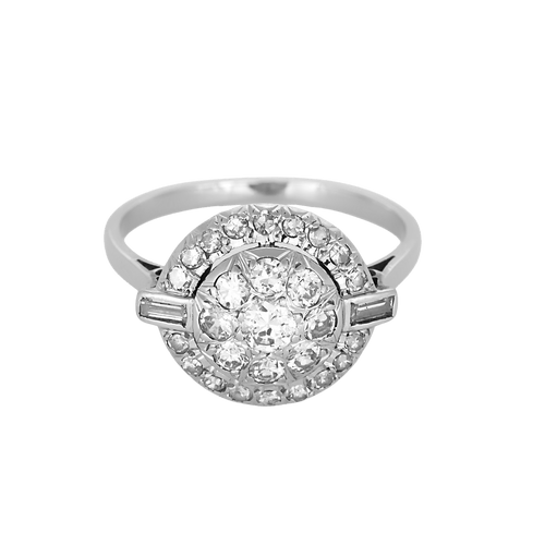 Bague en Or blanc 18k (750 millièmes) et Platine et Diamant