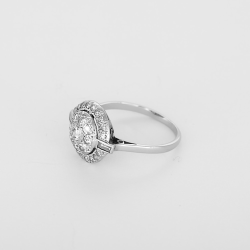 Bague en Or blanc 18k (750 millièmes) et Platine et Diamant