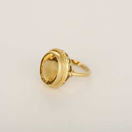 Bague cocktail en or jaune et citrine : 5 carats