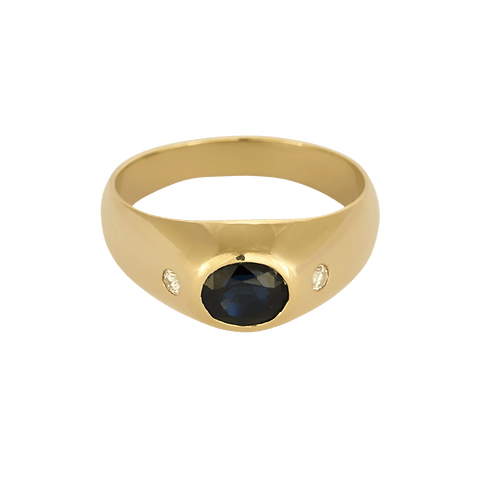 Bague en Or jaune 18k (750 millièmes) et Saphir