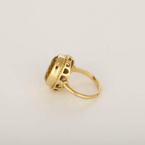 Bague cocktail en or jaune et citrine : 5 carats
