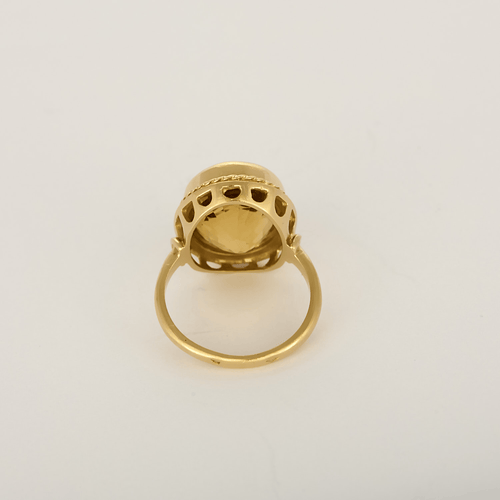 Bague cocktail en or jaune et citrine : 5 carats