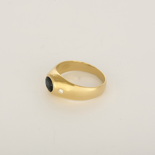 Bague en Or jaune 18k (750 millièmes) et Saphir