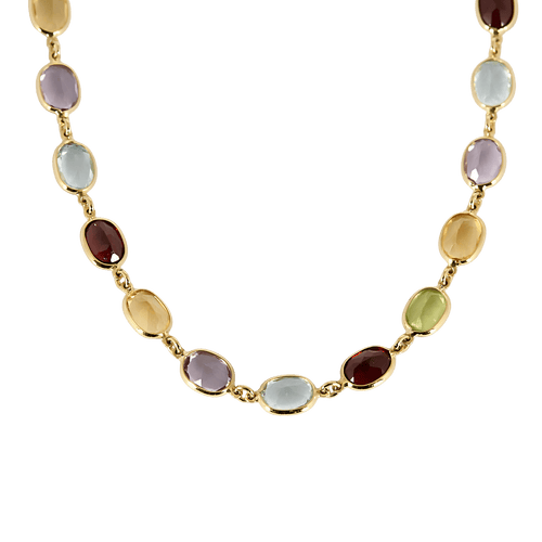Collier Collier en Or jaune et pierres fines de couleurs 58 Facettes DV36109-2