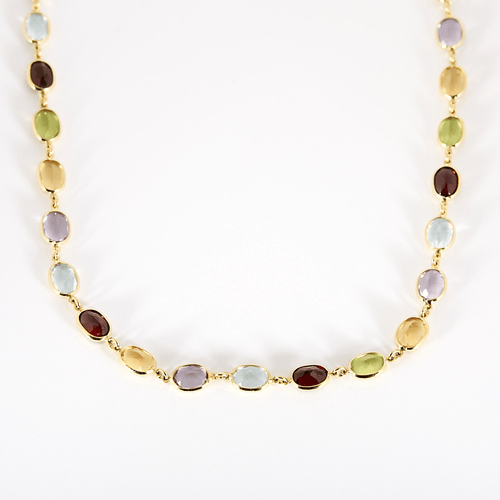 Collier Collier en Or jaune et pierres fines de couleurs 58 Facettes DV36109-2